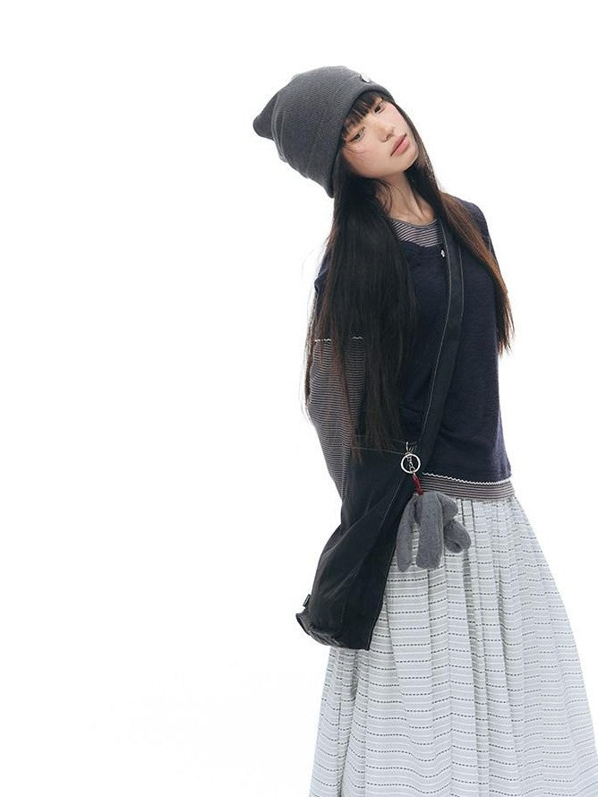NAPSNAPS Vintage Plaid Large Pocket A Line Women&