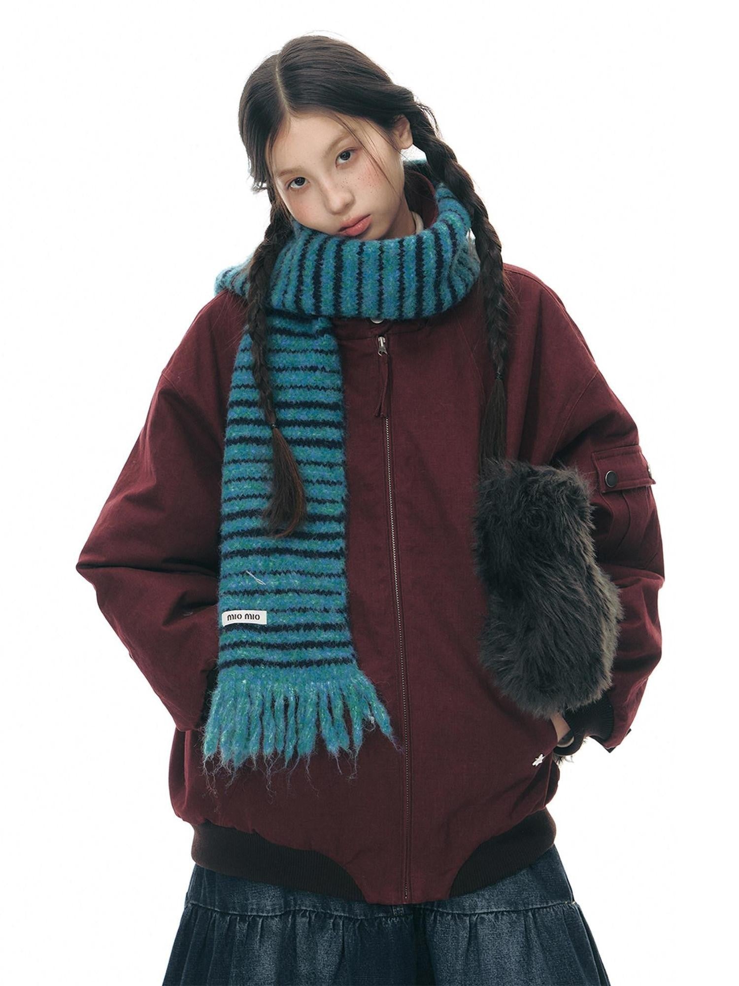 NAPSNAPS Vintage Red Detachable Hood Workwear Women&