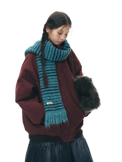NAPSNAPS Vintage Red Detachable Hood Workwear Women&