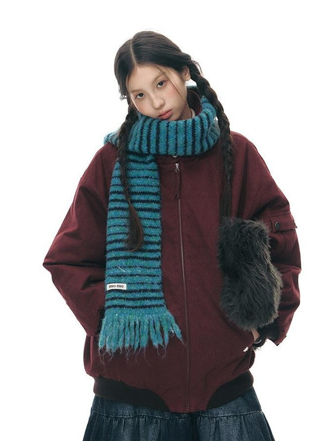 NAPSNAPS Vintage Red Detachable Hood Workwear Women&