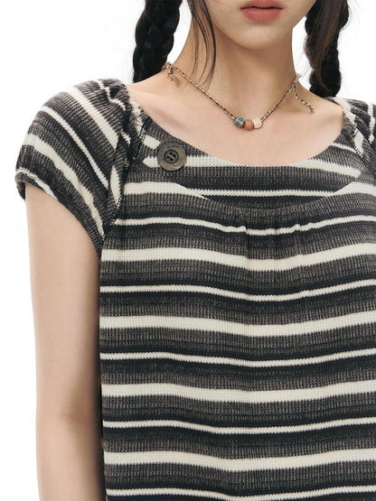 NAPSNAPS Vintage Striped Lace Patchwork Women&