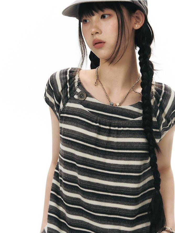 NAPSNAPS Vintage Striped Lace Patchwork Women&
