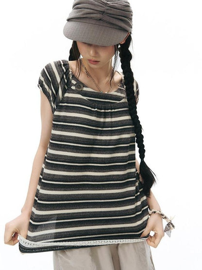 NAPSNAPS Vintage Striped Lace Patchwork Women&
