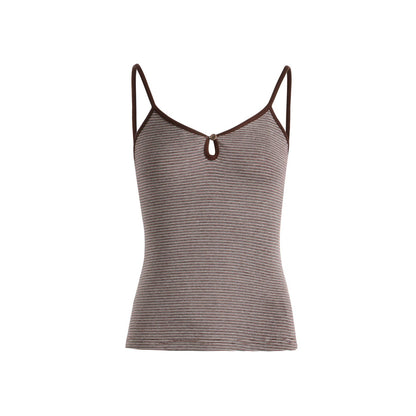 NAPSNAPS_Vintage_Striped_V-neck_Slim_Fit_Stretch_Knit_Women&