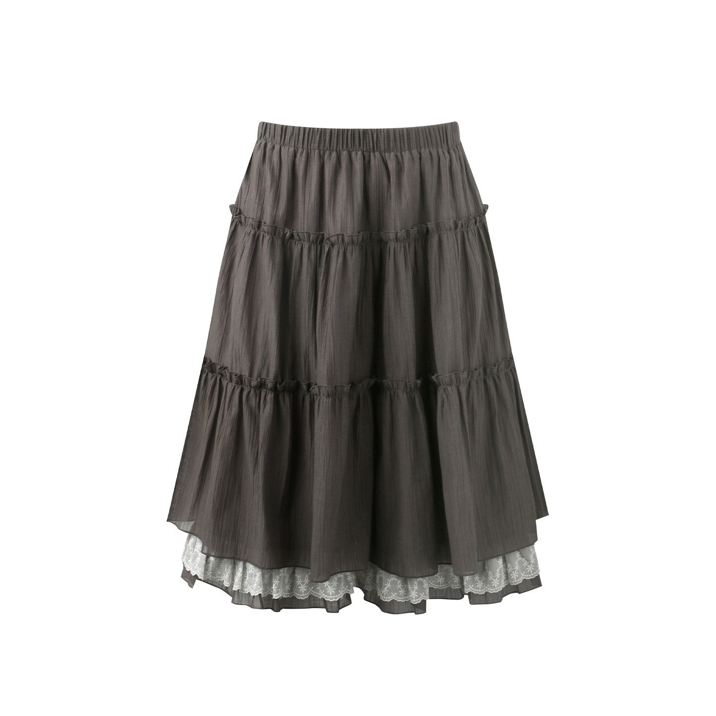 NAPSNAPS Vintage Textured Pleated Patchwork A Line Women&