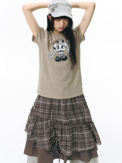 NAPSNAPS Vintage Washed Distressed Printed Women&