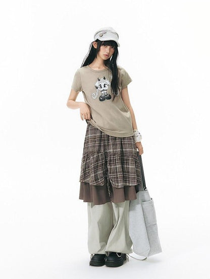 NAPSNAPS Vintage Washed Distressed Printed Women&