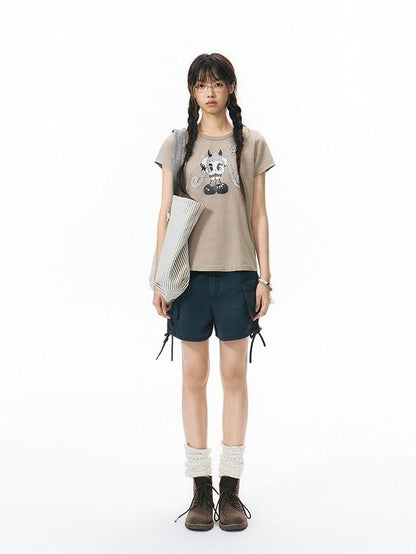 NAPSNAPS Vintage Washed Distressed Printed Women&