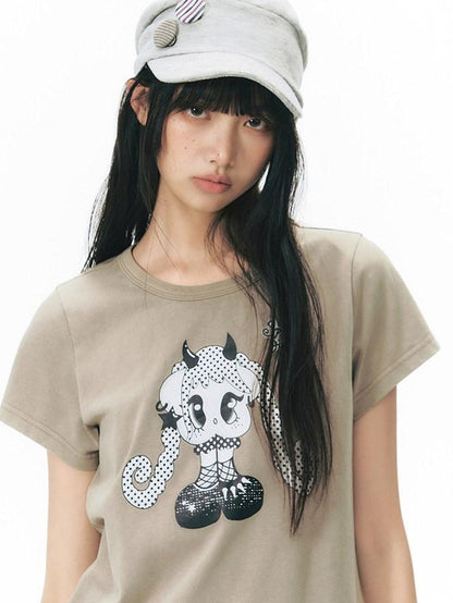 NAPSNAPS Vintage Washed Distressed Printed Women&