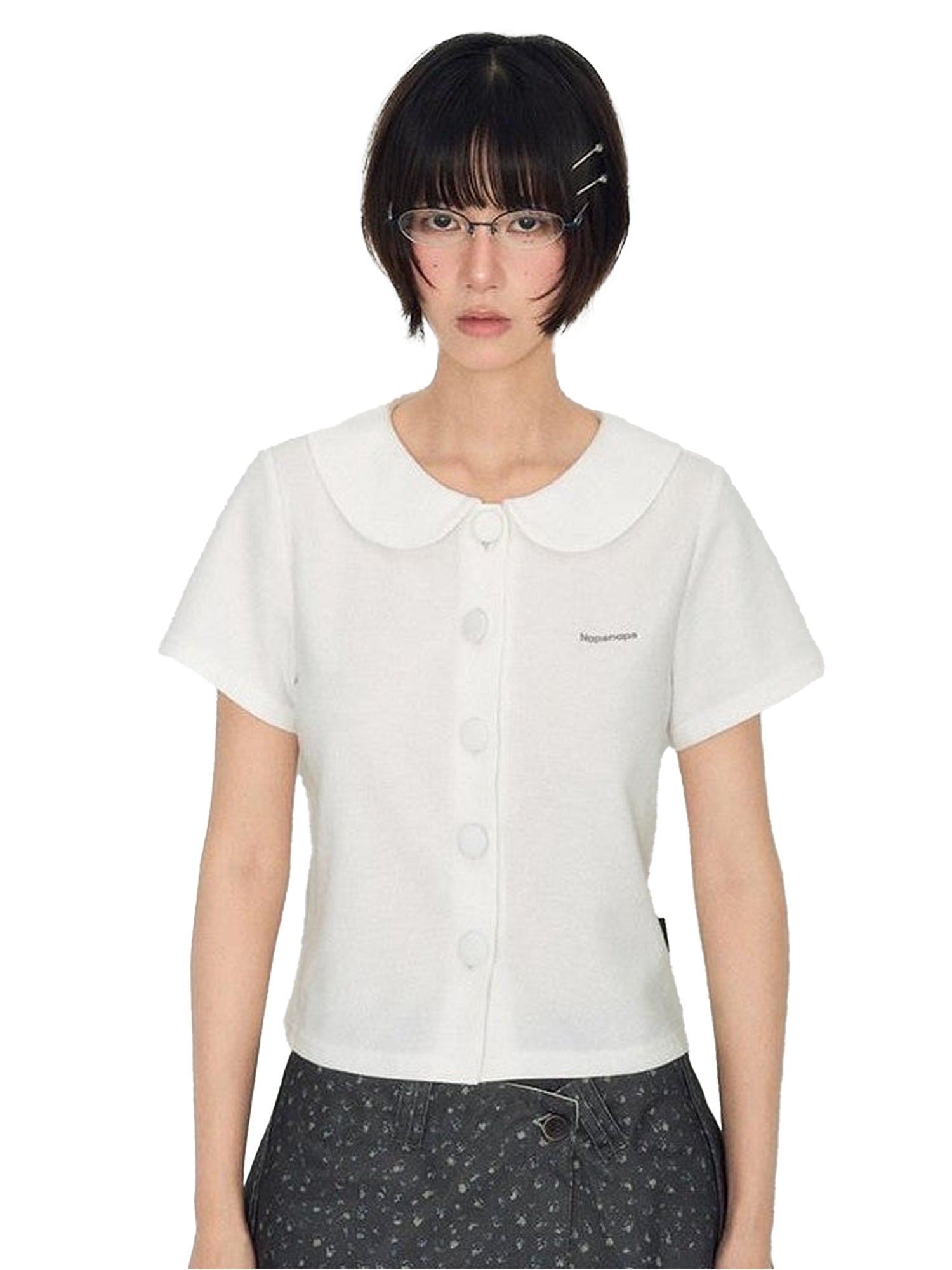 NAPSNAPS Waffle Doll Collar Embroidered Women&