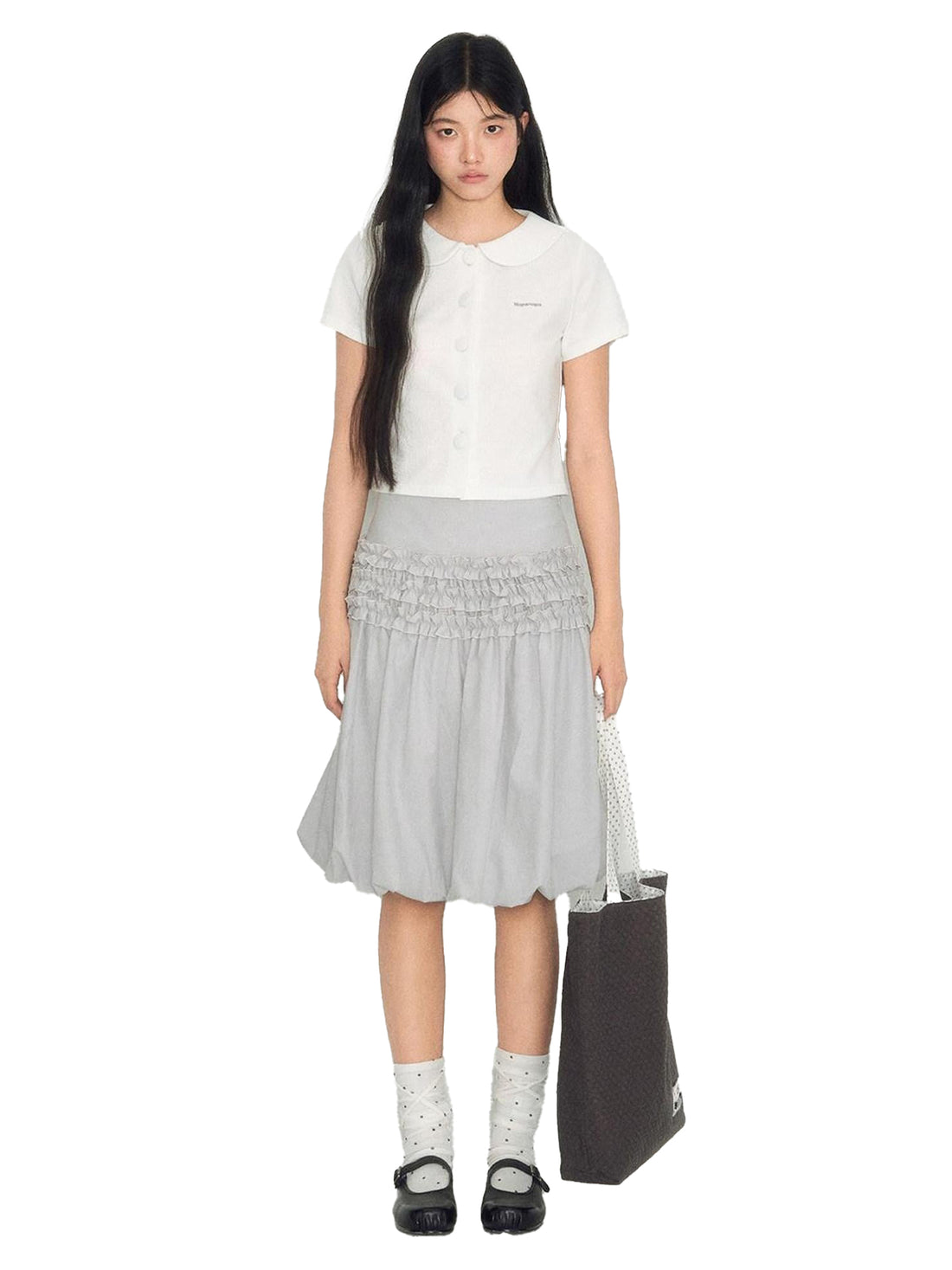 NAPSNAPS Waffle Doll Collar Embroidered Women&
