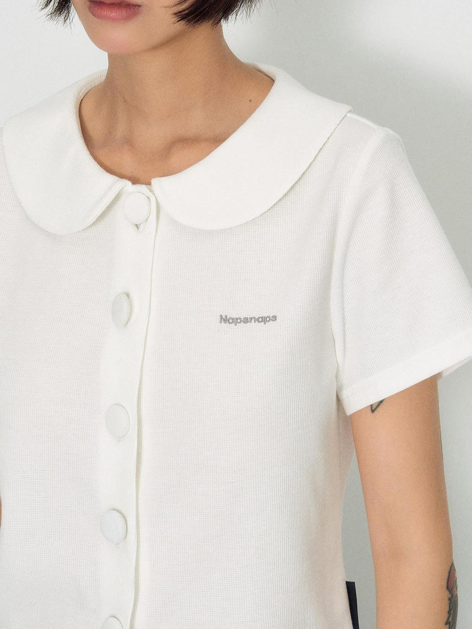 NAPSNAPS Waffle Doll Collar Embroidered Women&