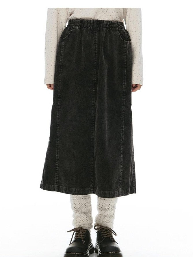 NAPSNAPS Washed Aged Faded Elastic Waist Straight Women&