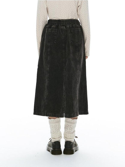 NAPSNAPS Washed Aged Faded Elastic Waist Straight Women&