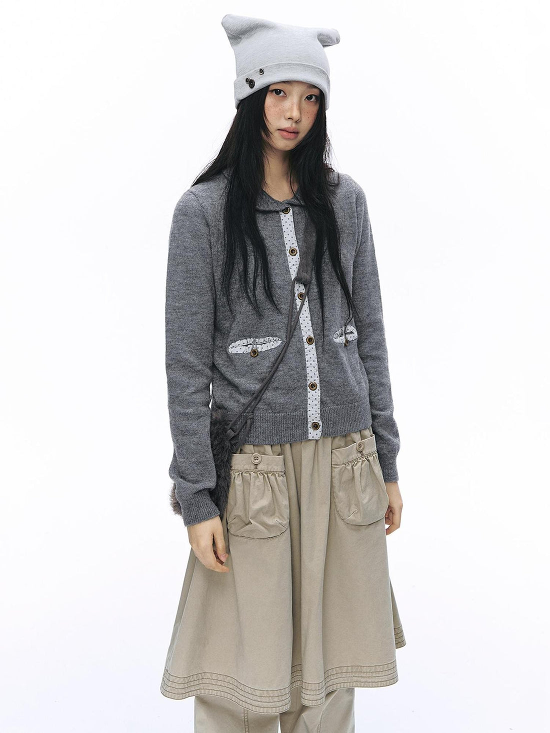 NAPSNAPS Washed Utility Pocket Topstitch High Waist Women&