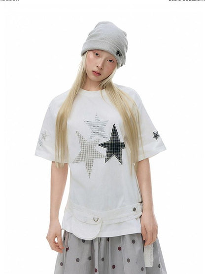 NAPSNAPS White Cutout Embroidered Lace Trim Girly Waist Women&