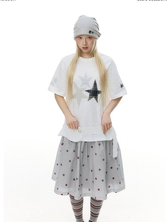 NAPSNAPS White Cutout Embroidered Lace Trim Girly Waist Women&