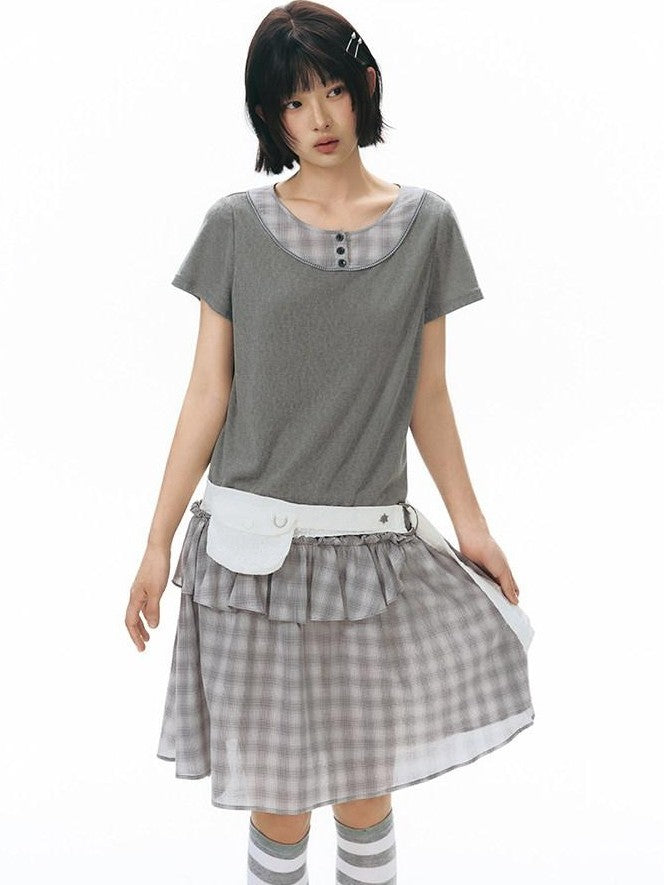NAPSNAPS White Cutout Embroidered Lace Trim Girly Waist Women&