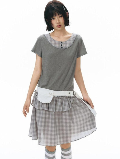NAPSNAPS White Cutout Embroidered Lace Trim Girly Waist Women&