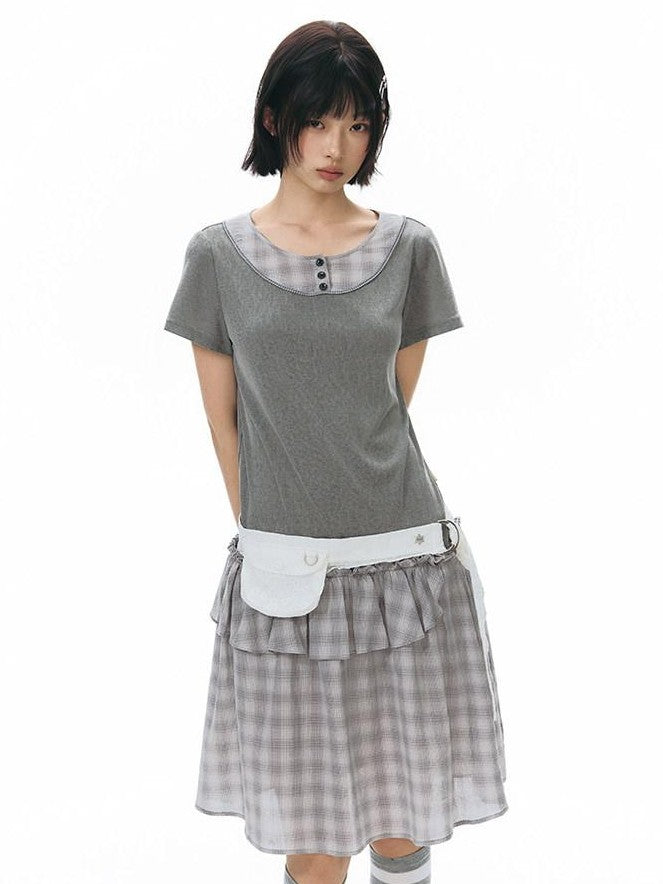 NAPSNAPS White Cutout Embroidered Lace Trim Girly Waist Women&