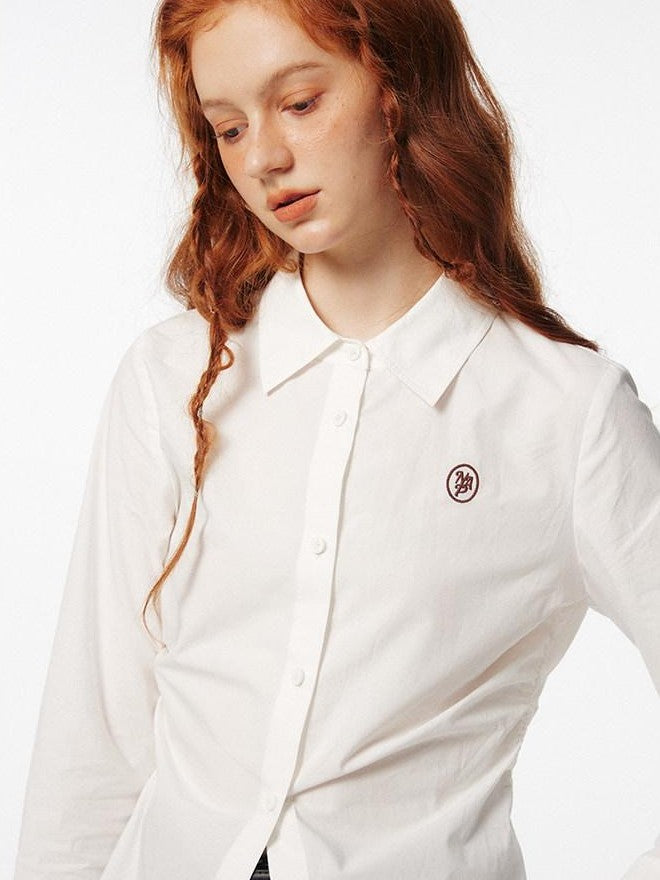 NAPSNAPS White Embroidered Pleated Slim Women&