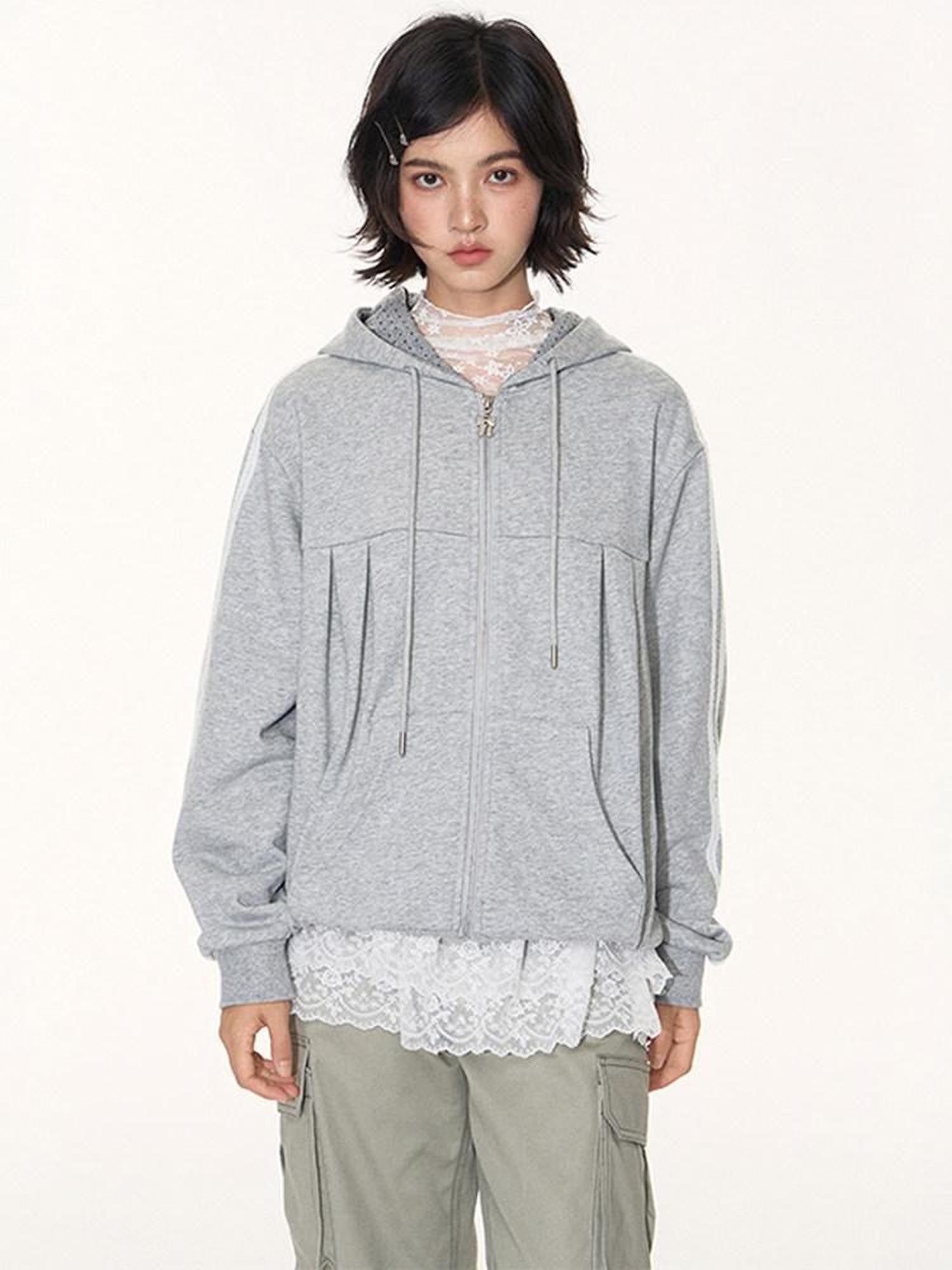 NAPSNAPS White Lace Spliced Stand Collar Slim Women&
