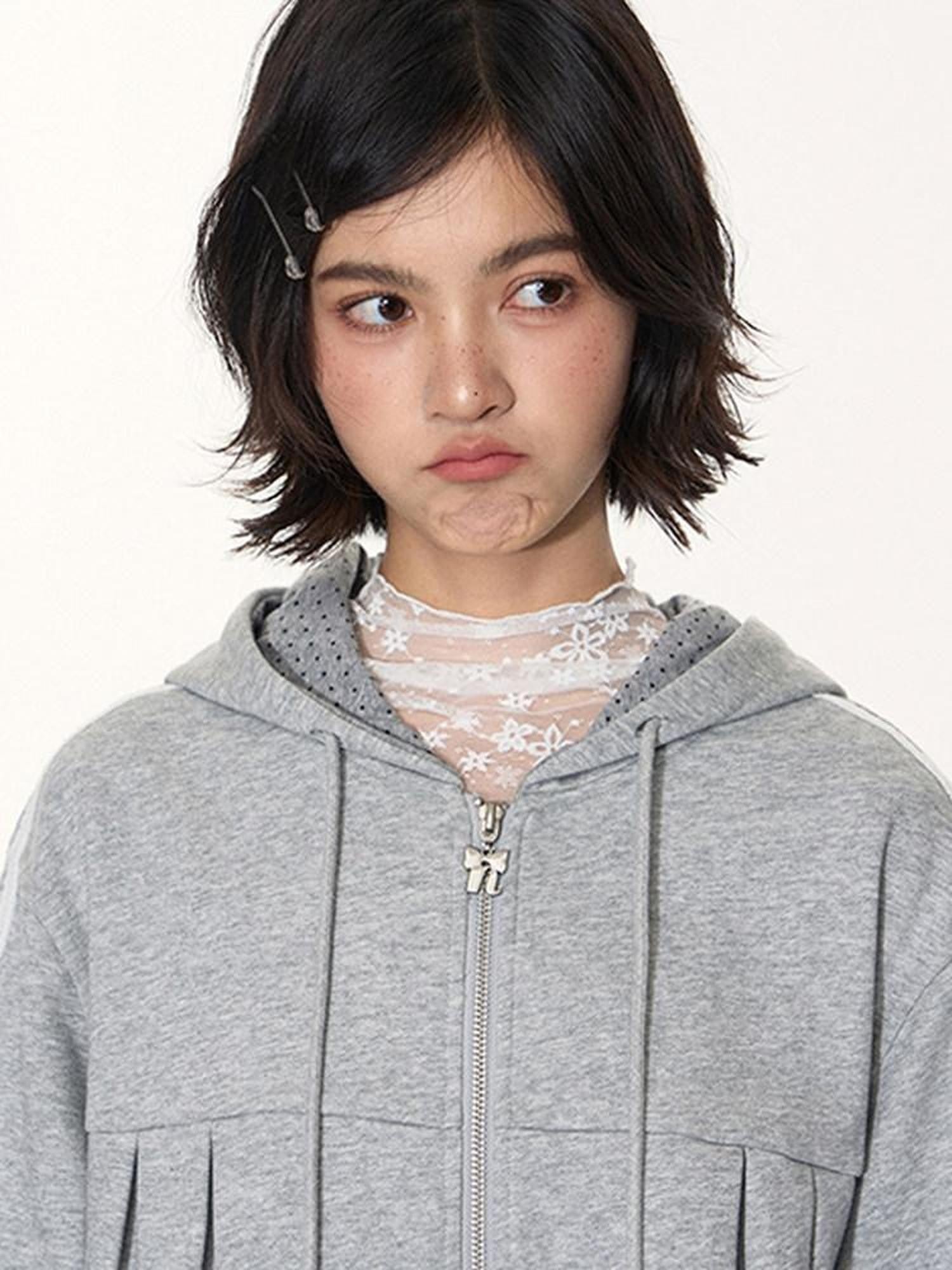 NAPSNAPS White Lace Spliced Stand Collar Slim Women&