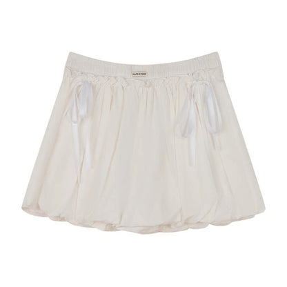 NAPSNAPS_White_Pleated_Bow_Tie_Drawstring_Lantern_Women&
