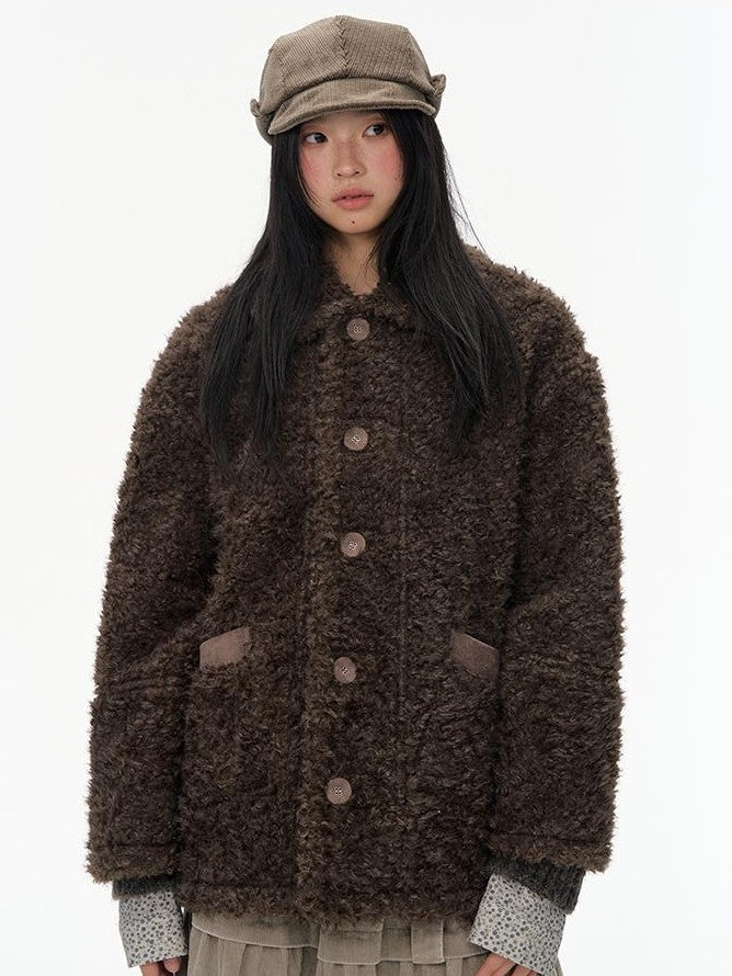 NAPSNAPS Wide Brim Folded Corduroy Retro Flat Top Women&