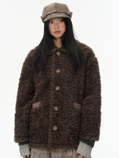 NAPSNAPS Wide Brim Folded Corduroy Retro Flat Top Women&