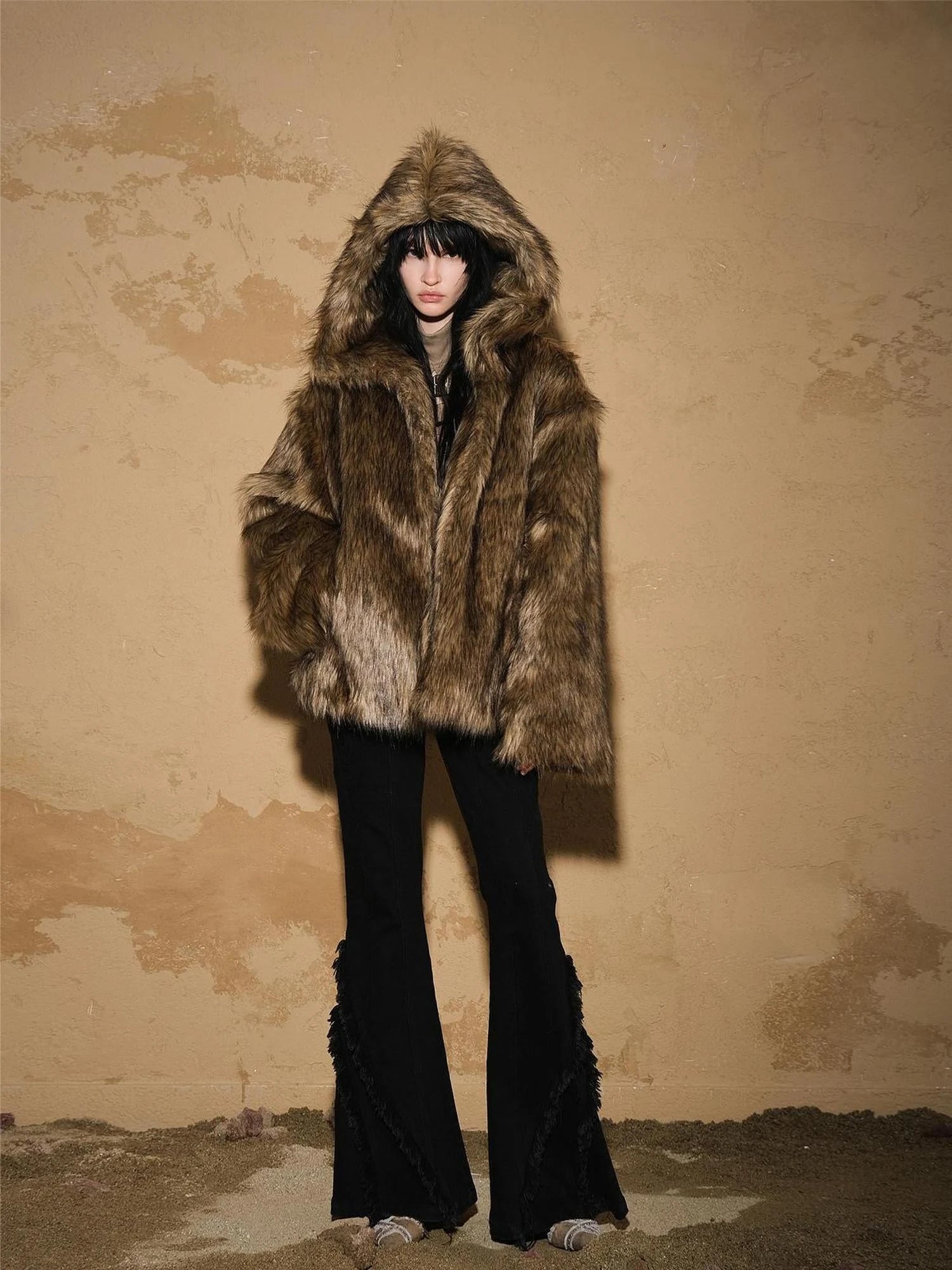 Astro Fleece Hooded Coat V-neck T-shirt Long Sleeve