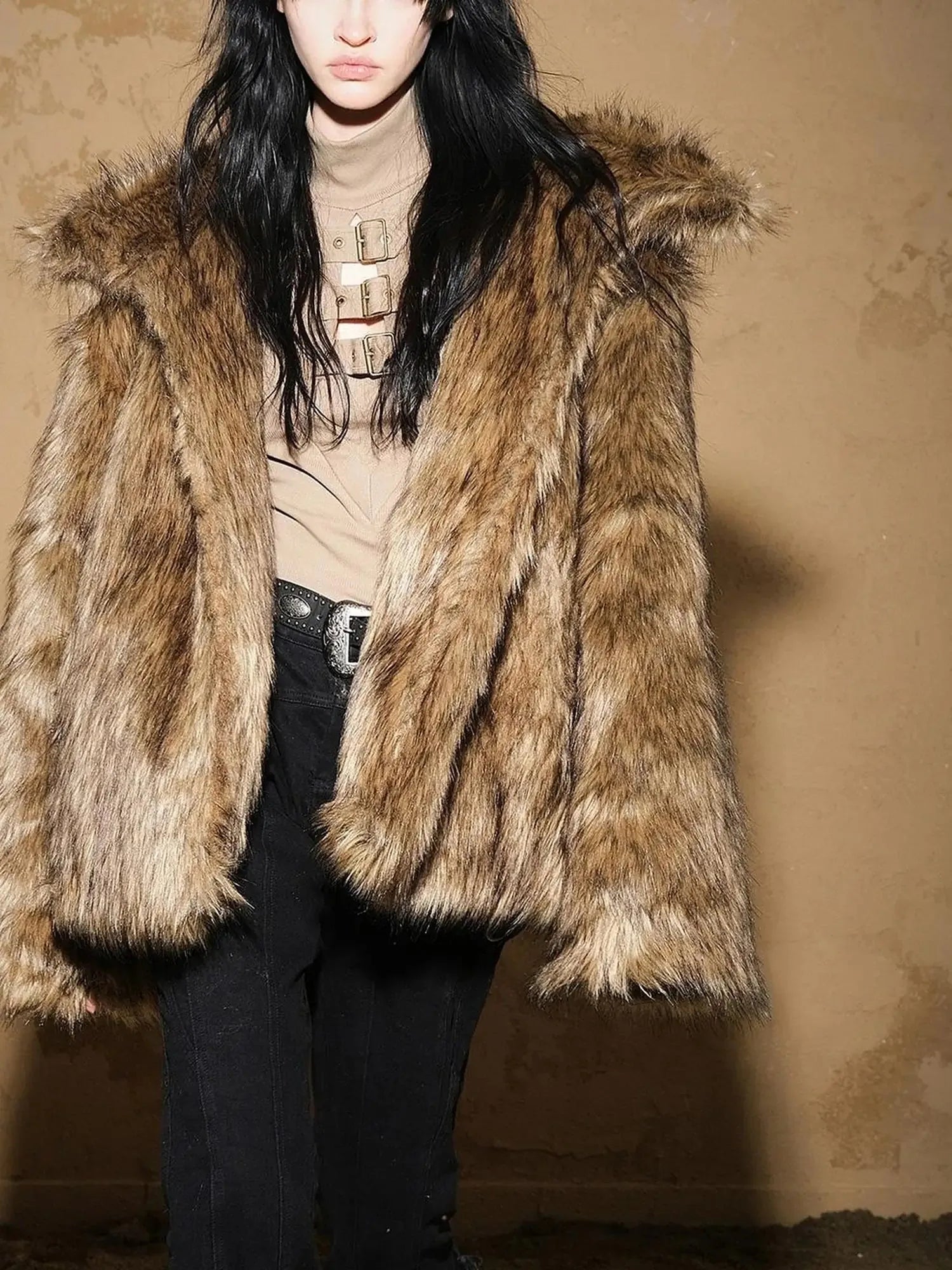 Astro Fleece Hooded Coat V-neck T-shirt Long Sleeve