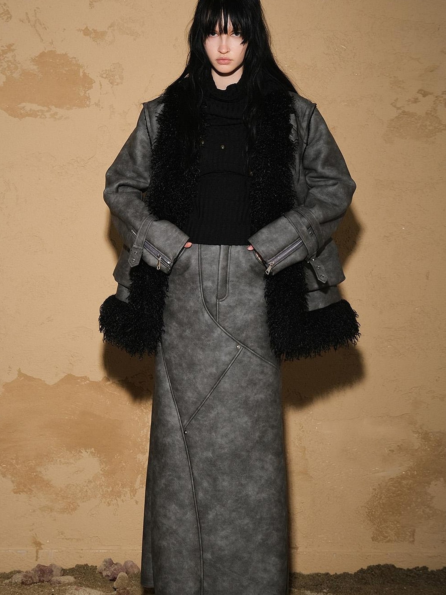UpdateNN NORTH NODE Astro Inspired Faux Fur Skirt