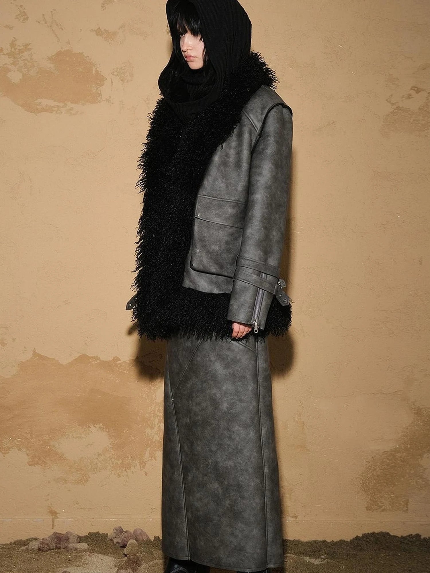 Astro Inspired Faux Fur Skirt