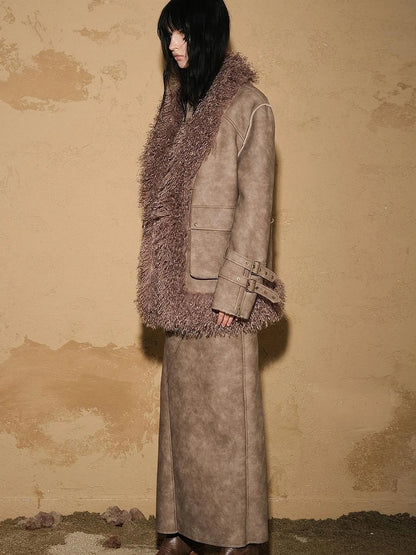 Astro Inspired Faux Fur Skirt