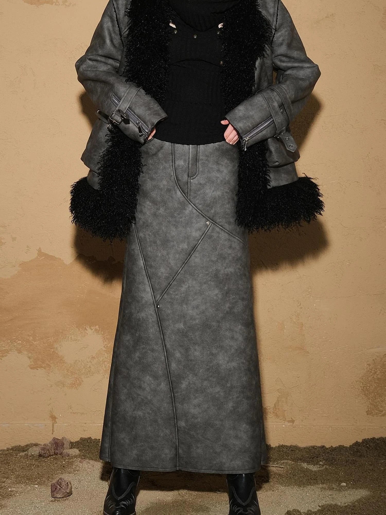 Astro Inspired Faux Fur Skirt