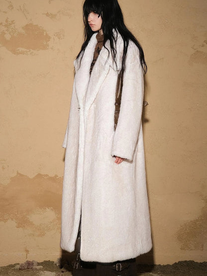 Astrological Patchwork Plush Long Coat V-neck T-shirt Long Sleeve