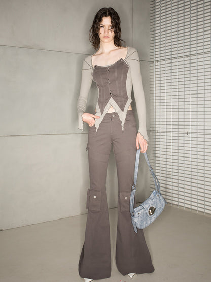 UpdateNN NORTH NODE Astrological Retro Workwear Flared Trousers 2023 Aw