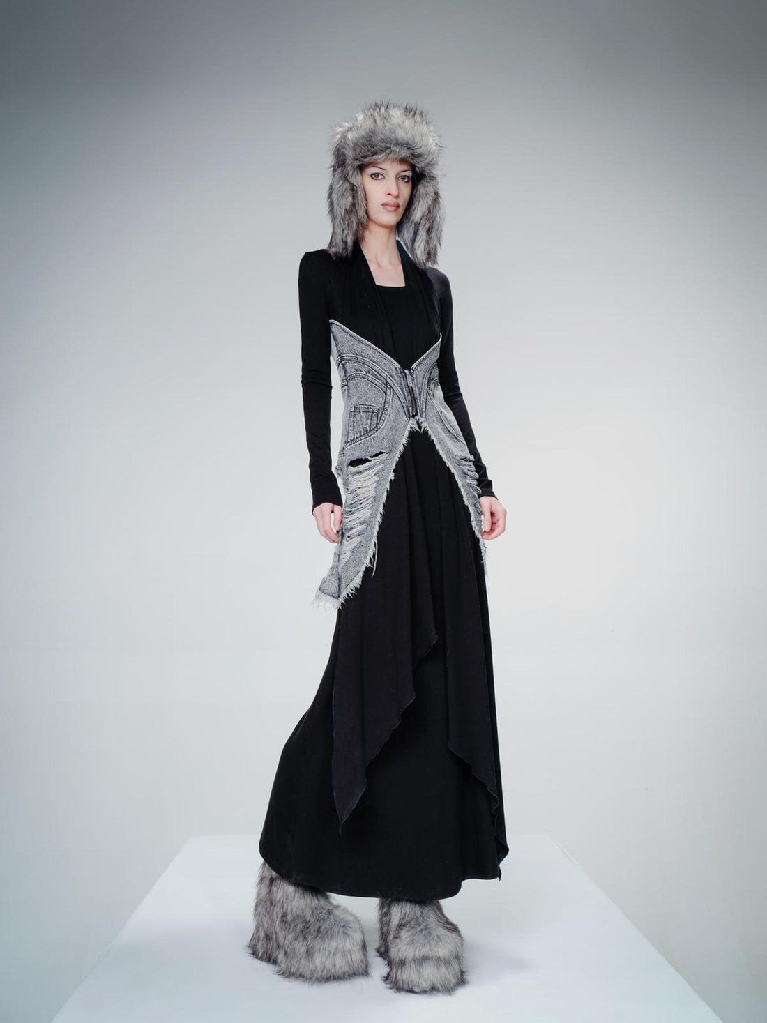 UpdateNN NORTH NODE Cowboy Corset Dress with Detachable Scarf