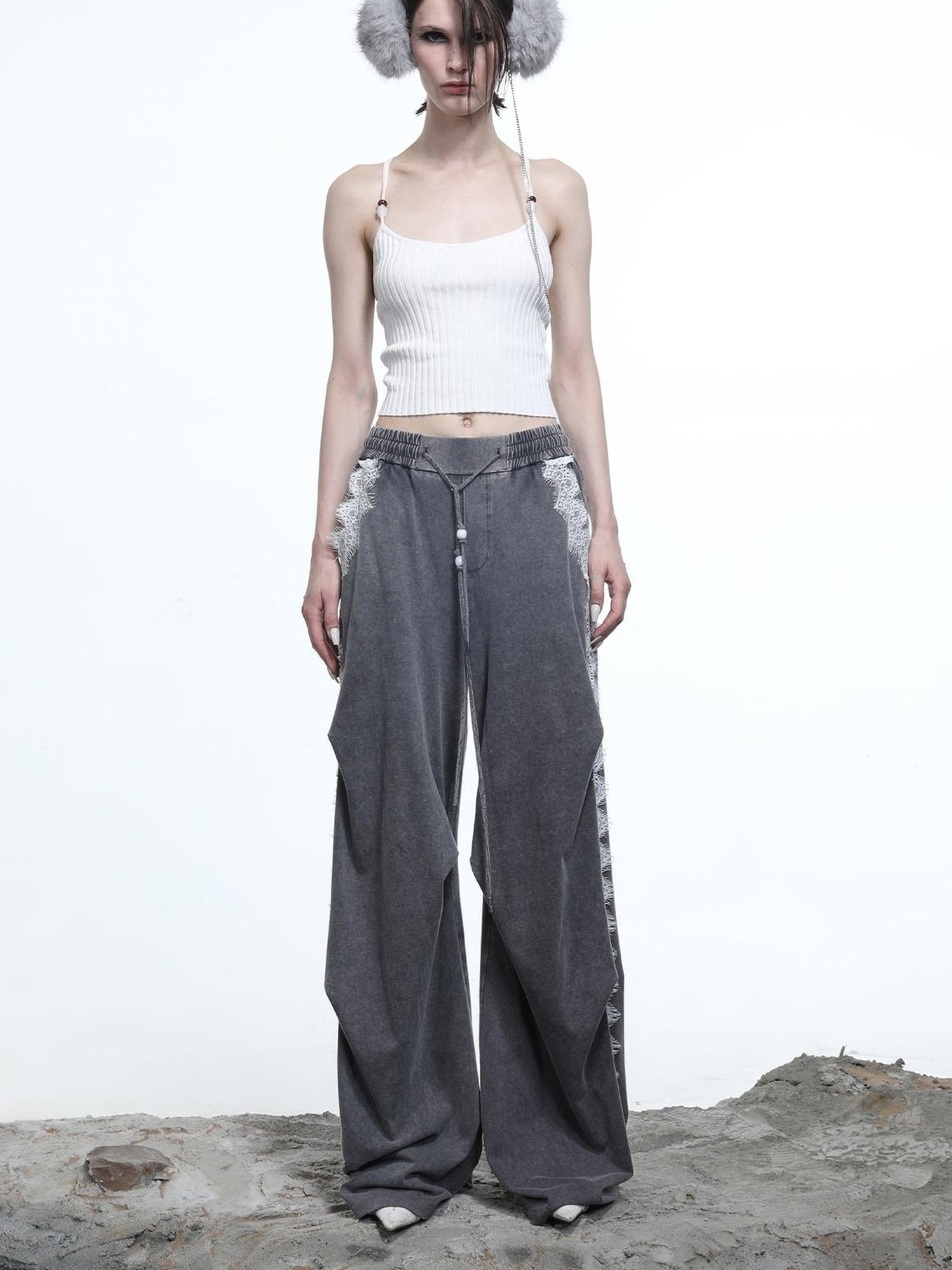 NN NORTH NODE Crescent Moon Beaded Knit Halter Set