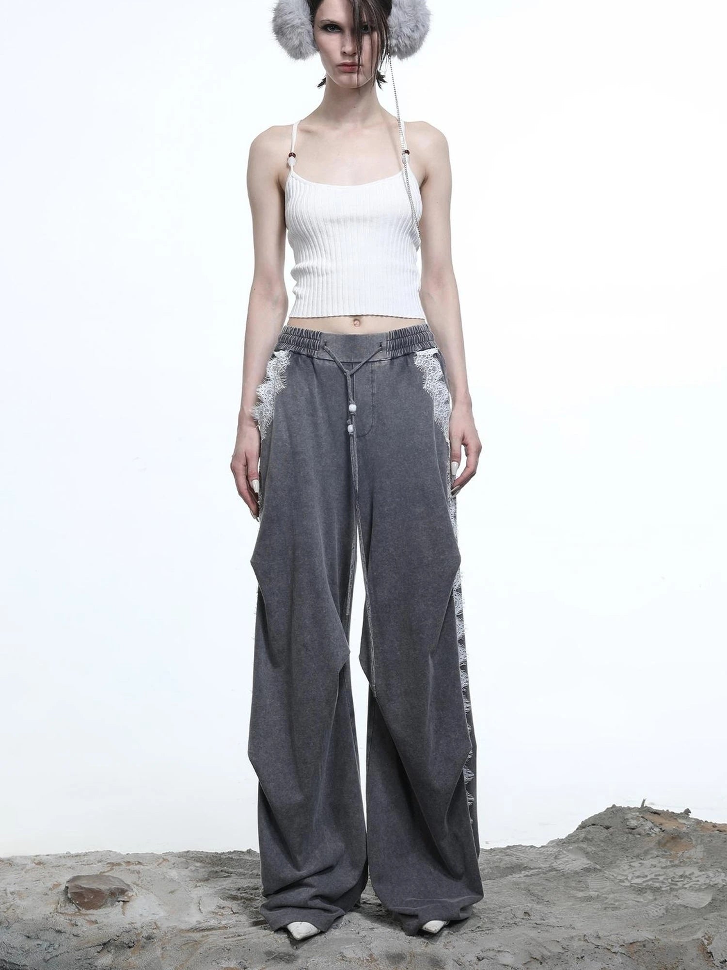 Crescent Moon Beaded Knit Halter Set