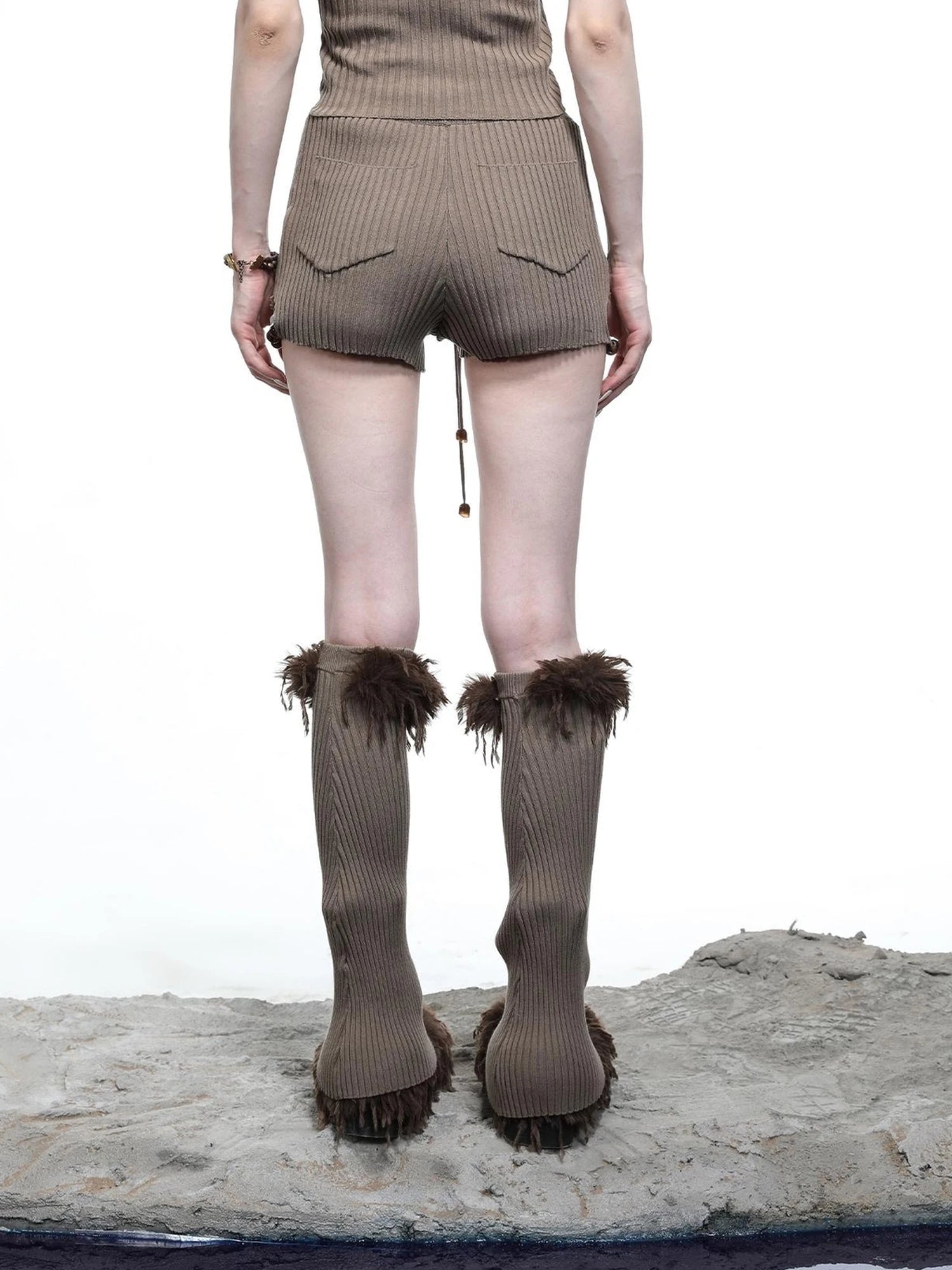 Crescent Moon Beaded Knit Halter Set