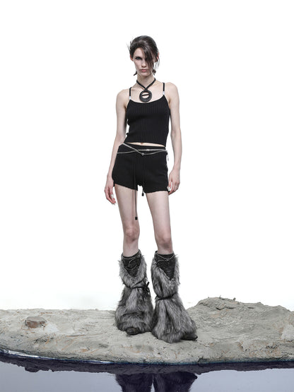NN NORTH NODE Crescent Moon Beaded Knit Halter Set