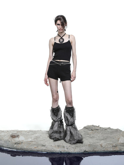 Crescent Moon Beaded Knit Halter Set