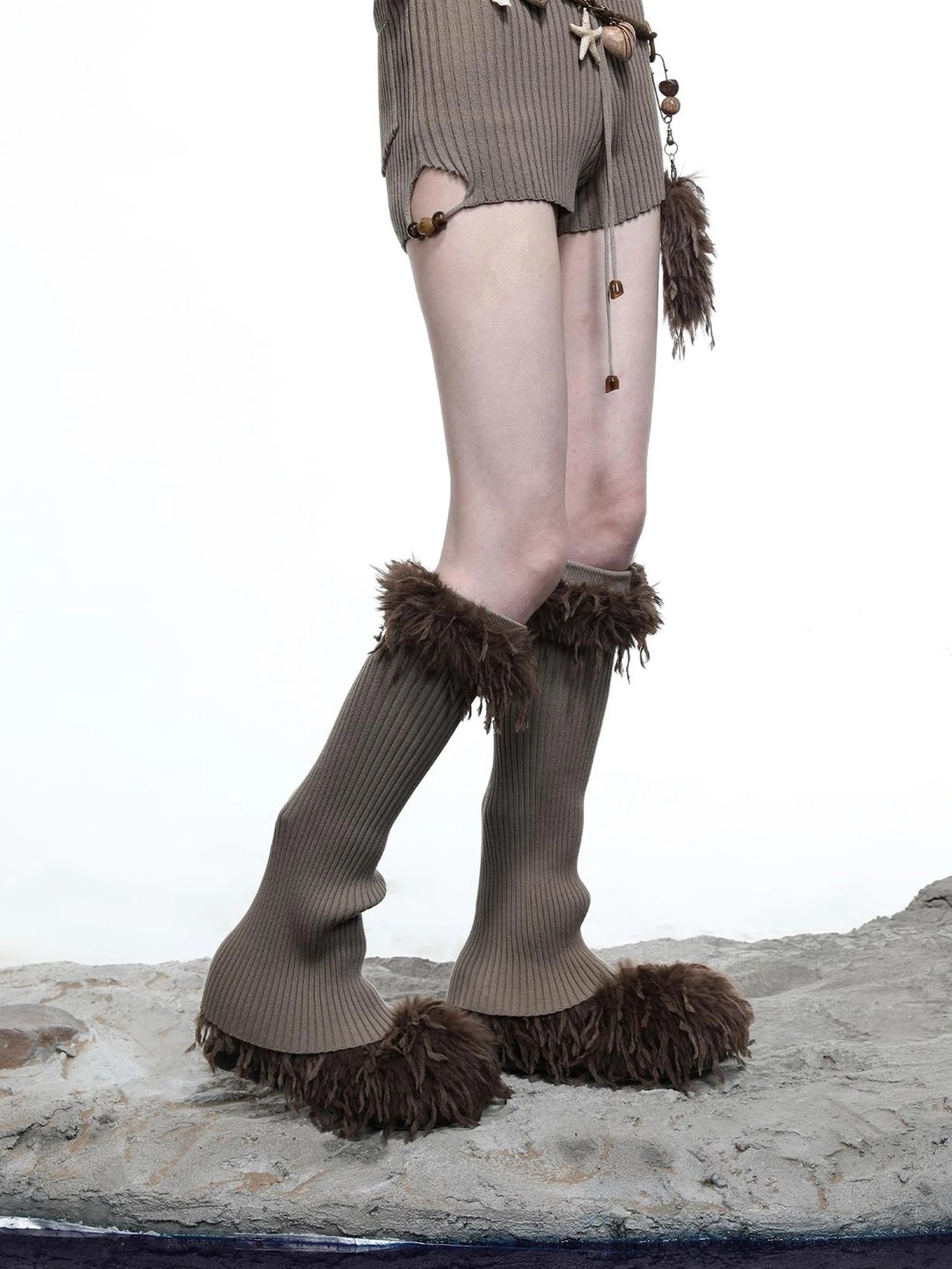 Crescent Moon Beaded Knit Halter Set