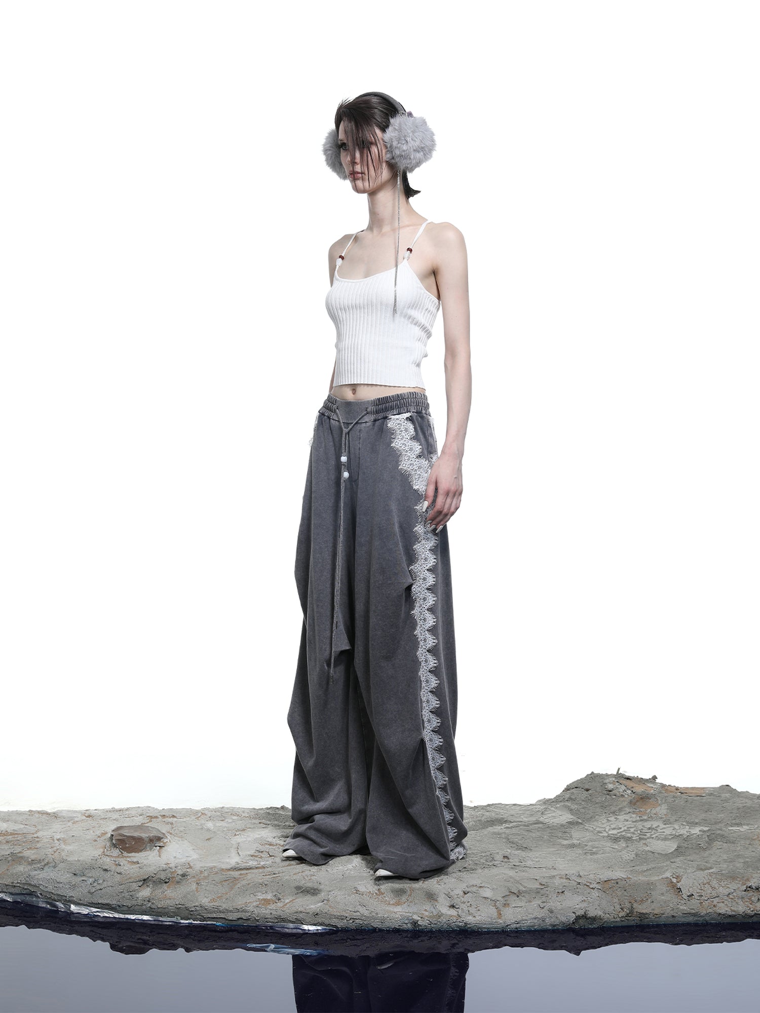 NN NORTH NODE Crescent Moon Beaded Knit Halter Set