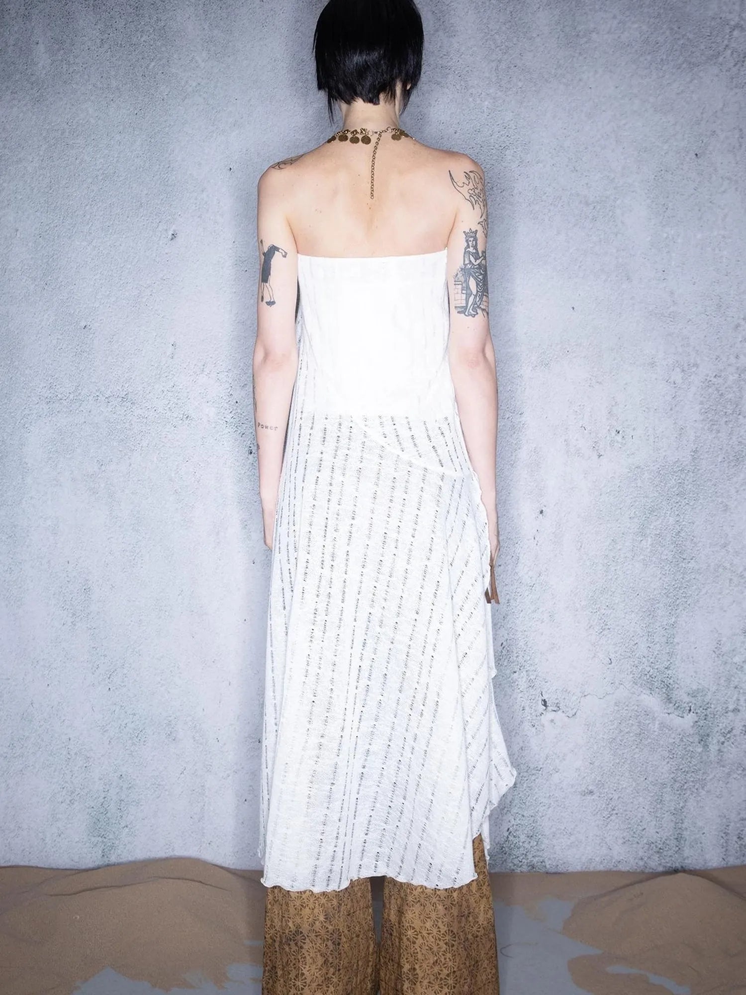 Dance Of Sand Grains Asymmetric Hem Knit Skirt