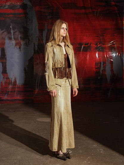 UpdateNN NORTH NODE Denim Jacket Skirt Set In Earth Tones