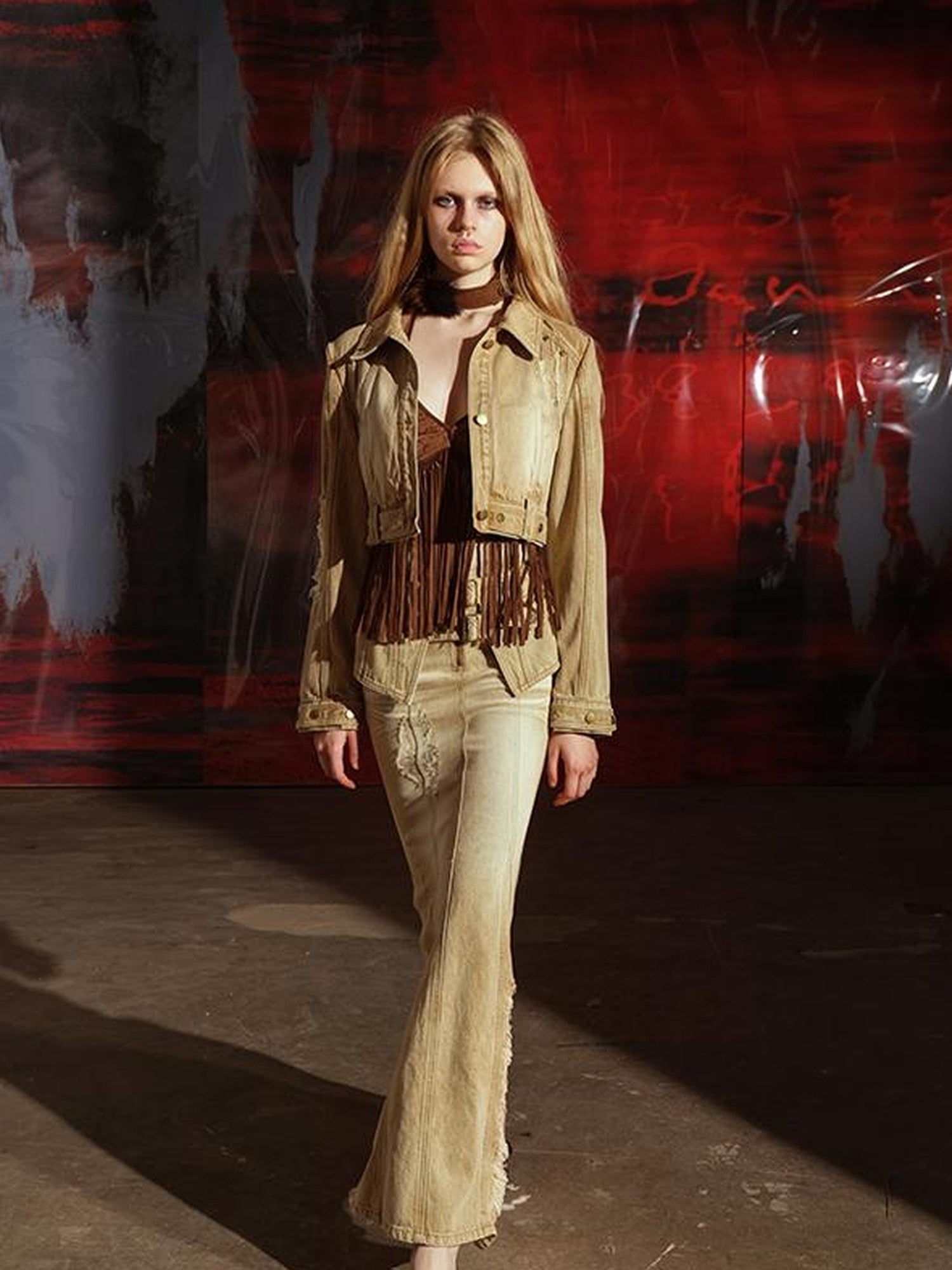 UpdateNN NORTH NODE Denim Jacket Skirt Set In Earth Tones