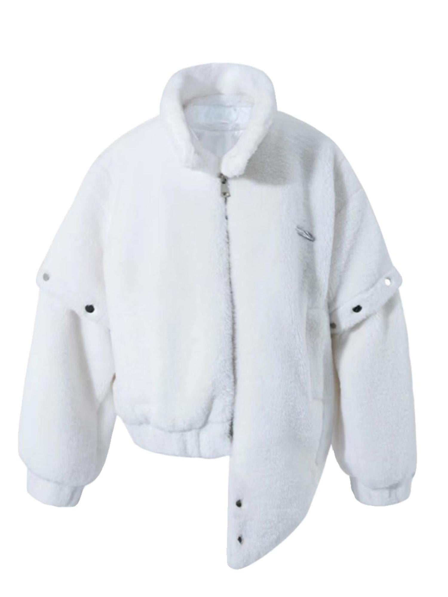 UpdateNN NORTH NODE Detachable Sleeve Fur Coat Convertible Vest